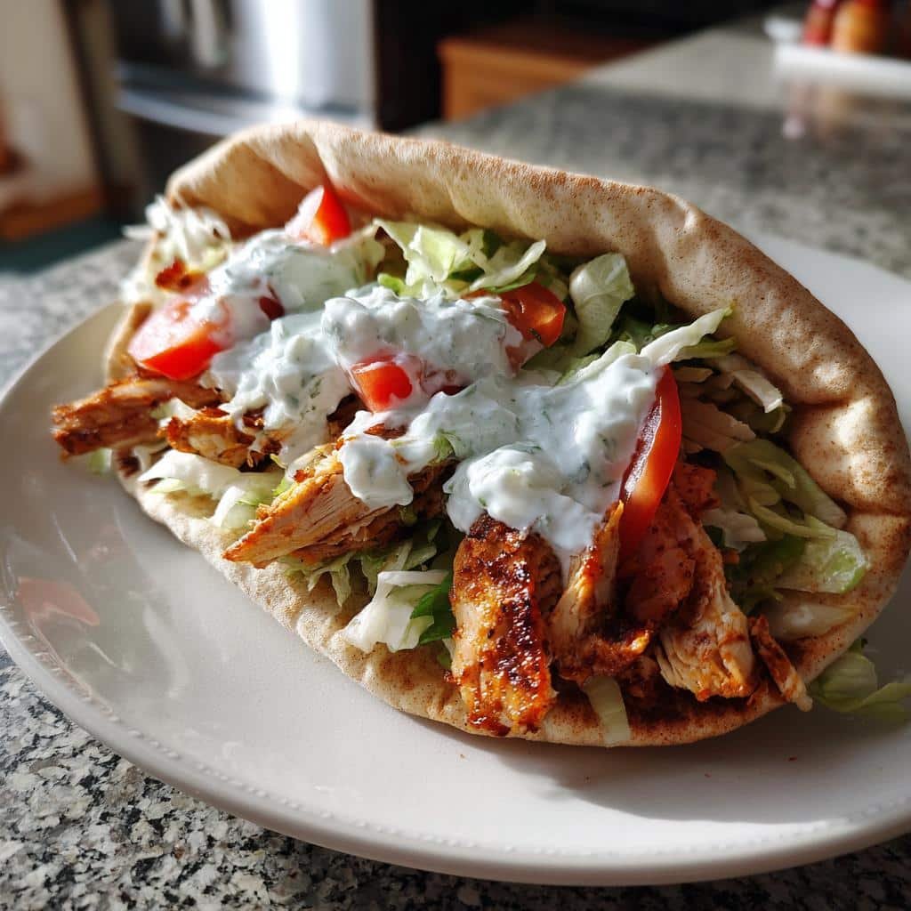 Healthy Greek-Style Chicken Gyros with Homemade Tzatziki - detail 1