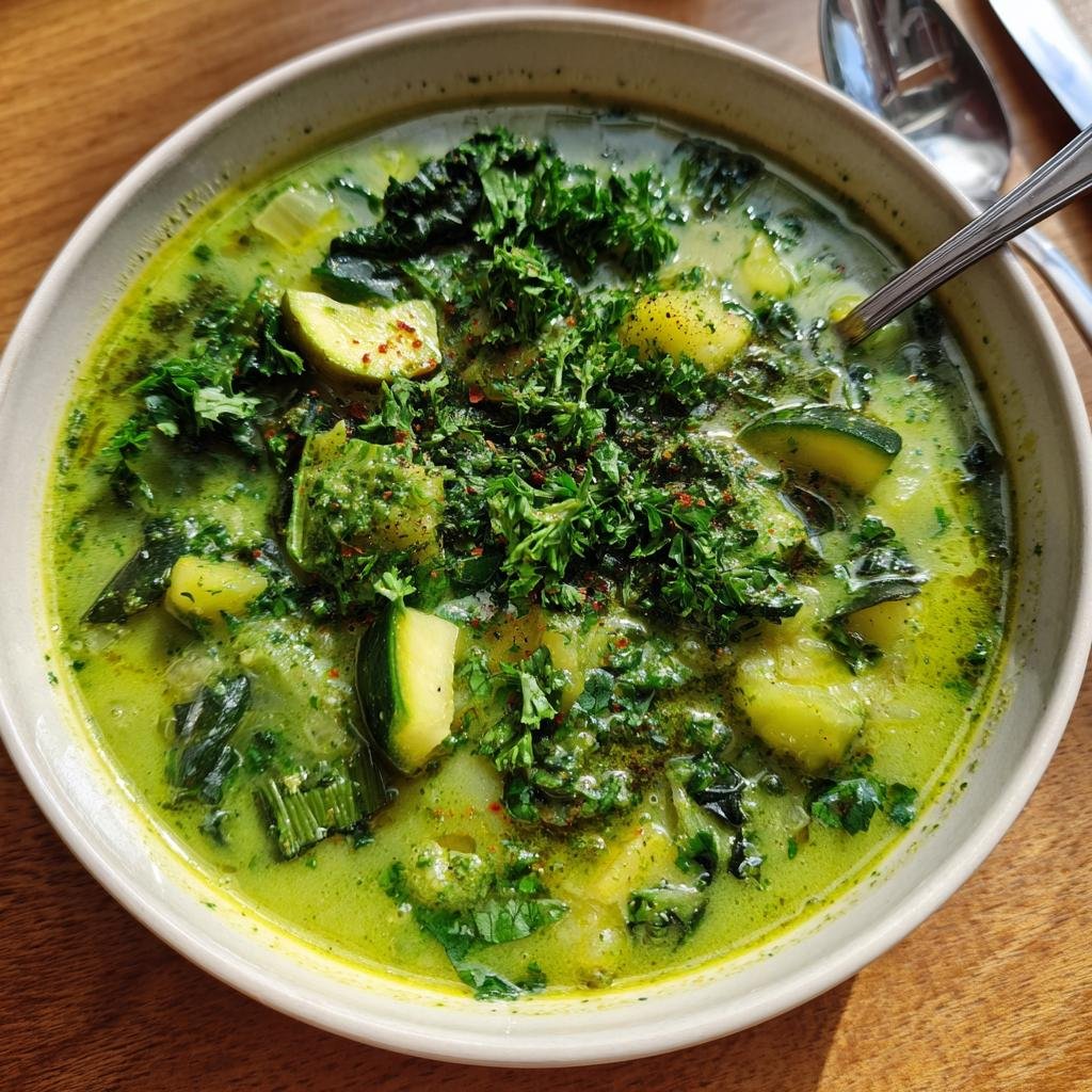Healthy Green Goddess Vegetable Soup - detail 1