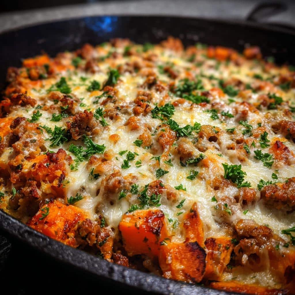 Healthy Ground Turkey Sweet Potato Bake