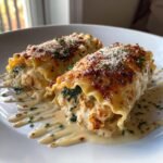 Healthy Healthy Chicken Alfredo Lasagna Rolls