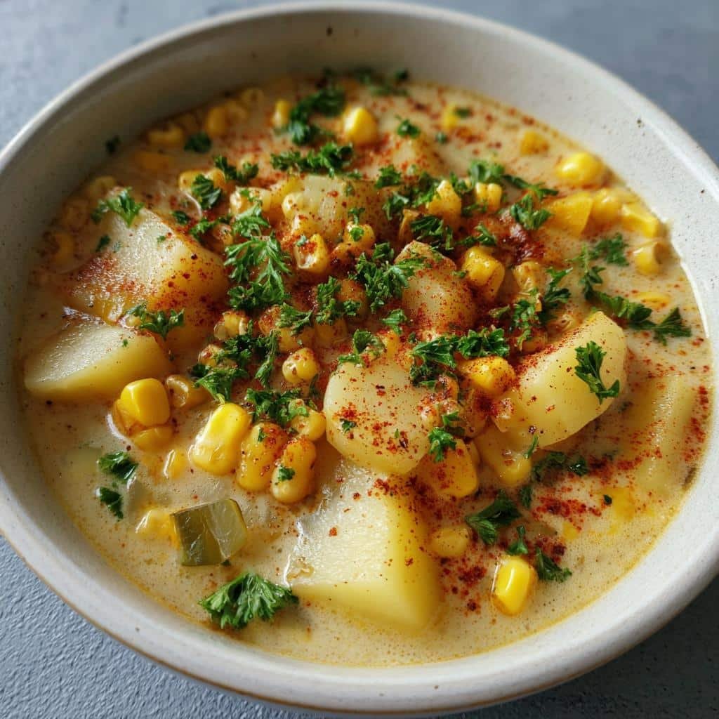 Healthy Healthy Vegan Potato & Corn Chowder - detail 1