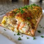 Healthy Holiday Crab & Shrimp Stuffed Salmon