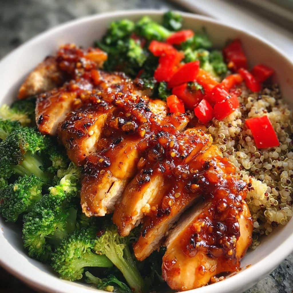 Healthy Hot Honey Chicken Bowl Meal Prep - detail 1