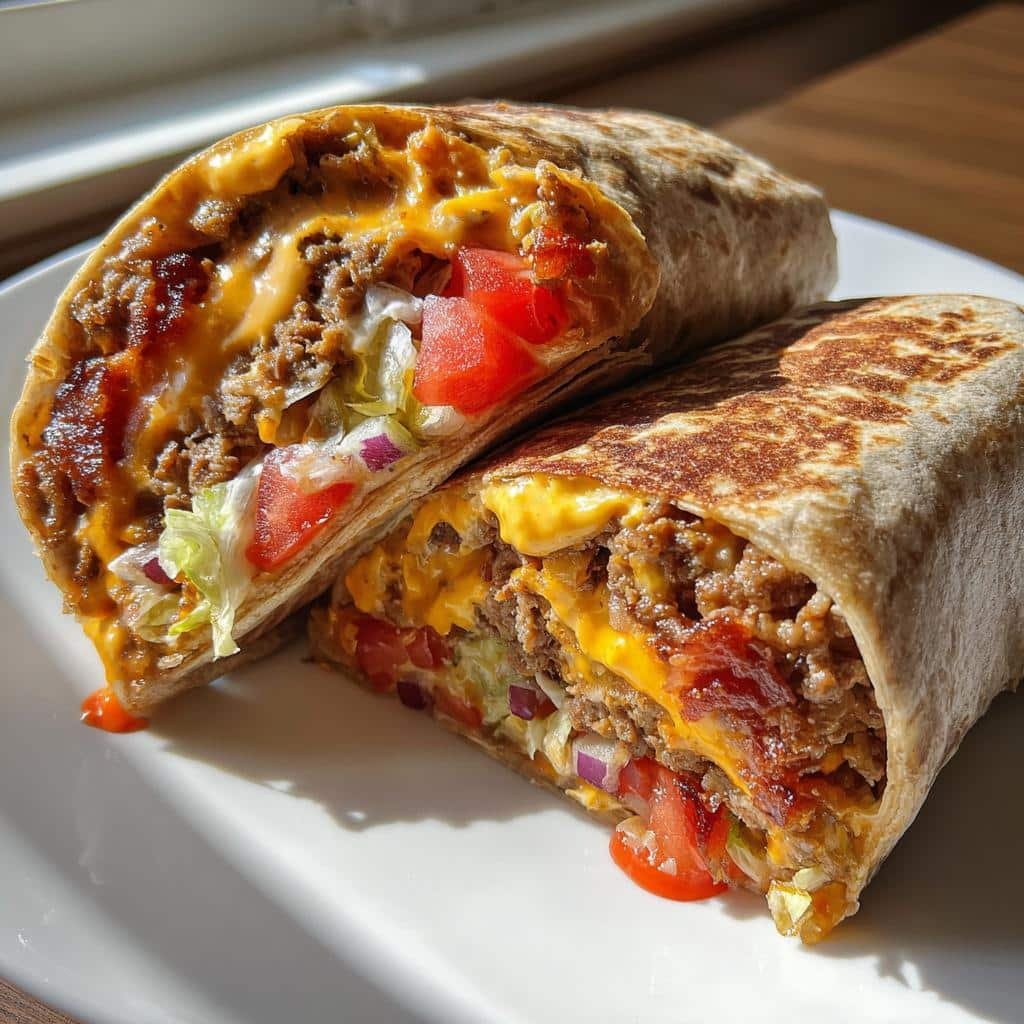 Healthy Loaded Bacon Cheeseburger Burrito - detail 1