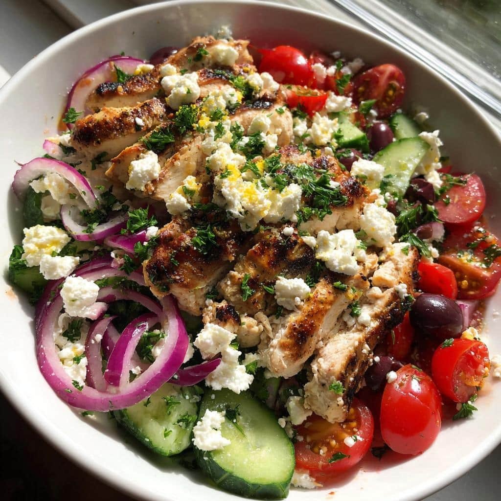Healthy Low-Carb Greek Chicken Bowl - detail 1