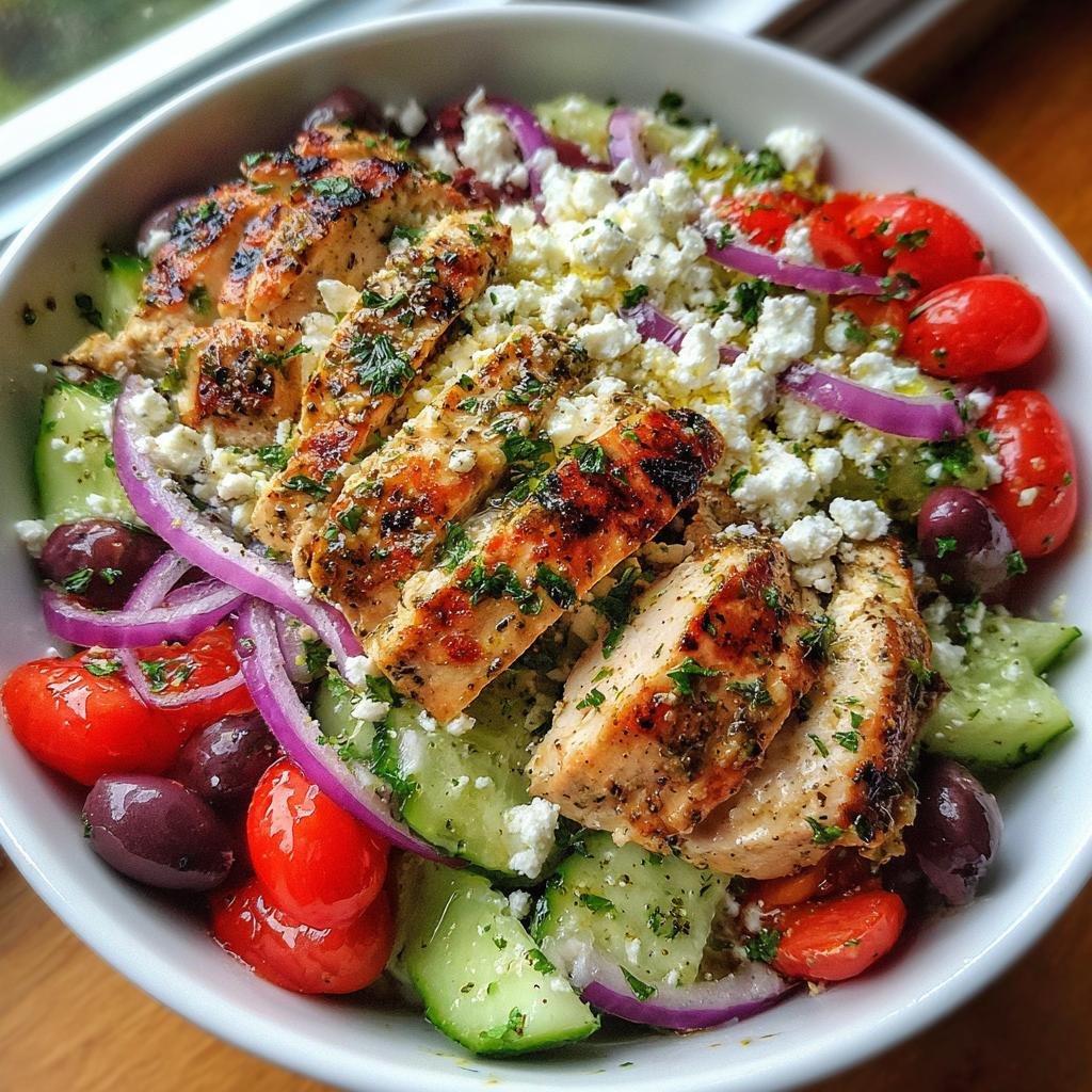 Healthy Low-Carb Greek Chicken Bowl
