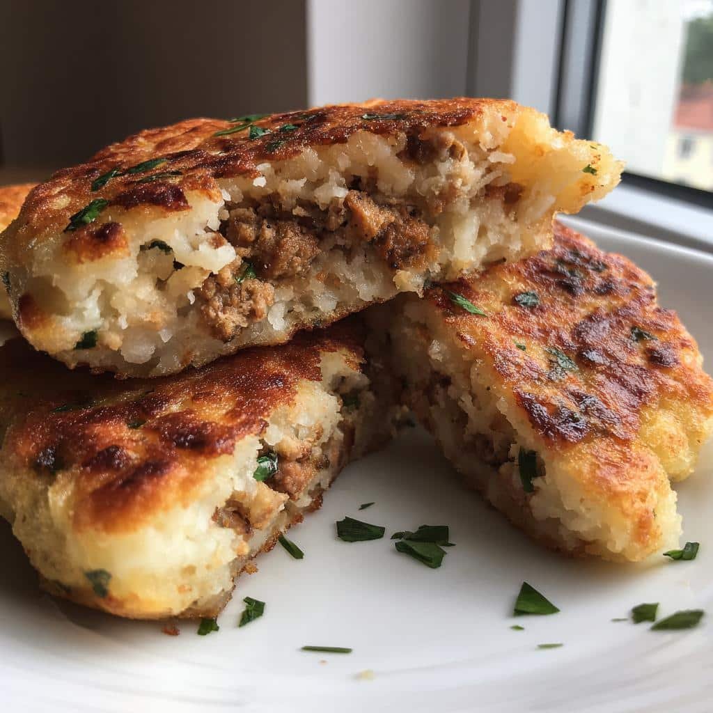 Healthy Mashed Potato Pancakes with Meat Filling - detail 1