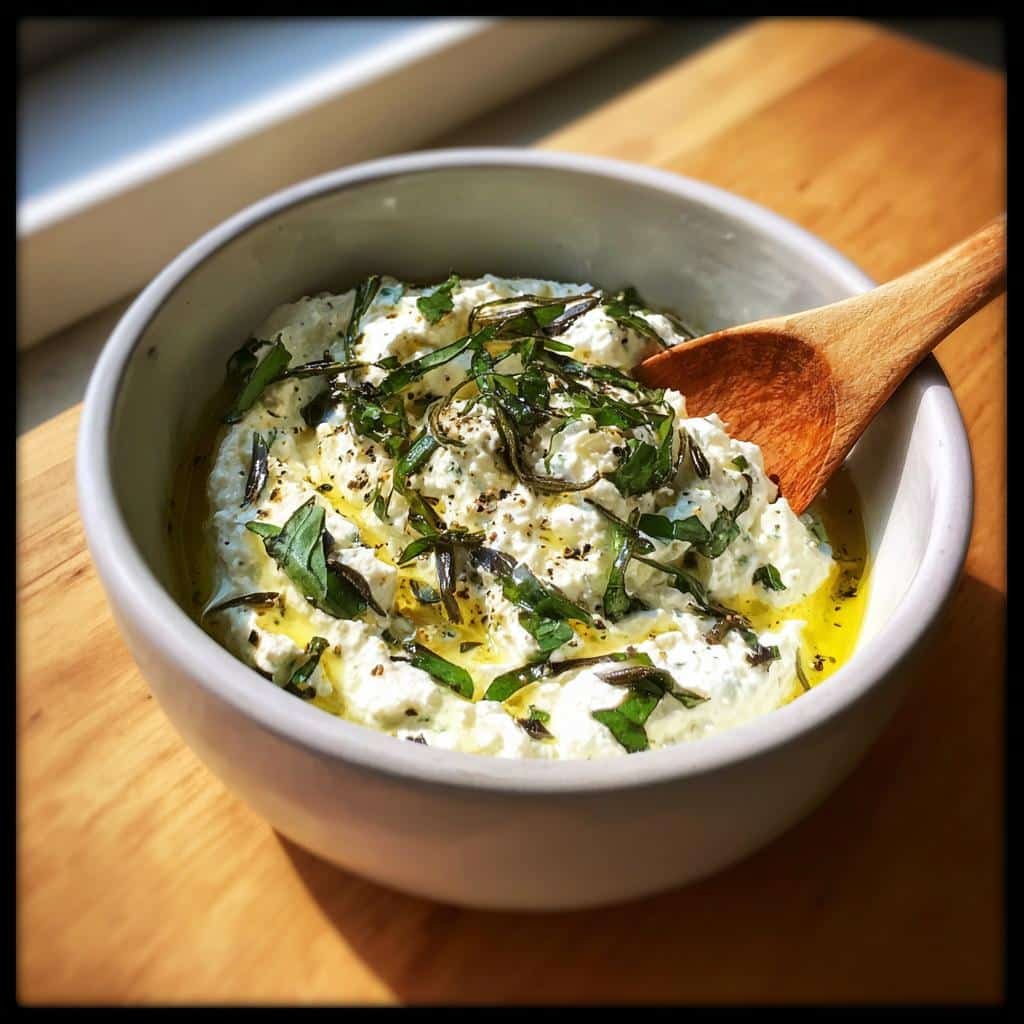 Healthy Mediterranean Herb & Feta Olive Oil Dip - detail 1