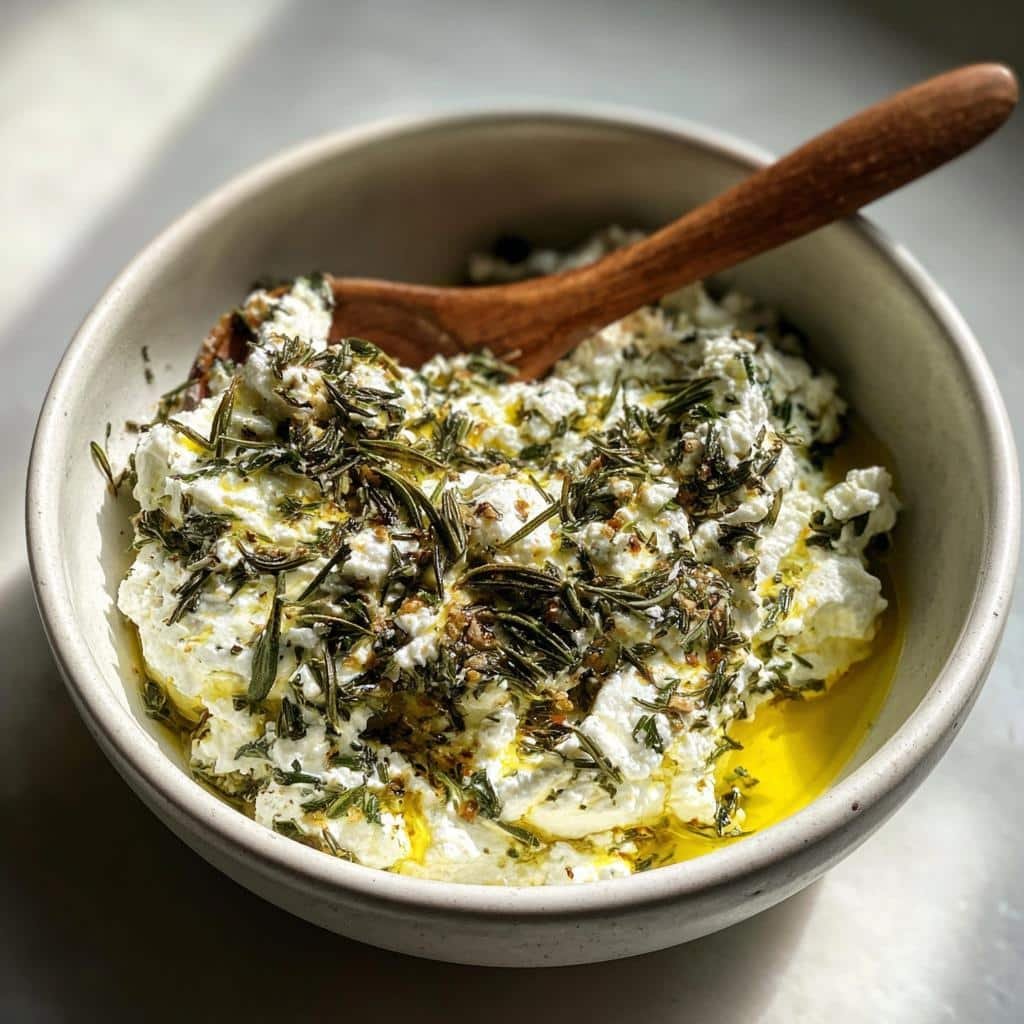 Healthy Mediterranean Herb & Feta Olive Oil Dip