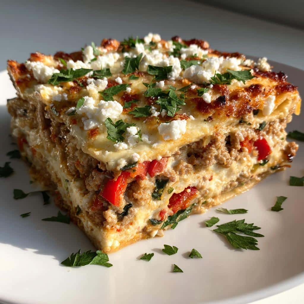 Healthy Mediterranean Lasagna - detail 1