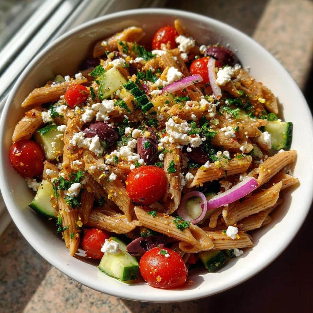 Healthy Mediterranean Pasta Salad (Make-Ahead) - detail 1