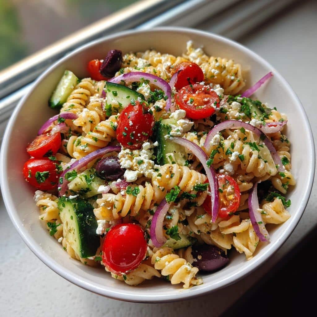 Healthy Mediterranean Pasta Salad (Make-Ahead)