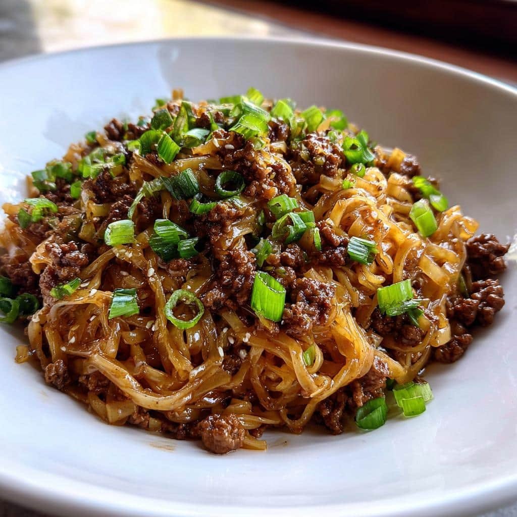 Healthy Mongolian Ground Beef Noodles - detail 1