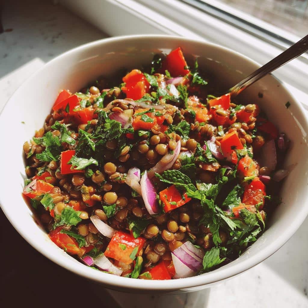 Healthy Moroccan Lentil Salad - detail 1