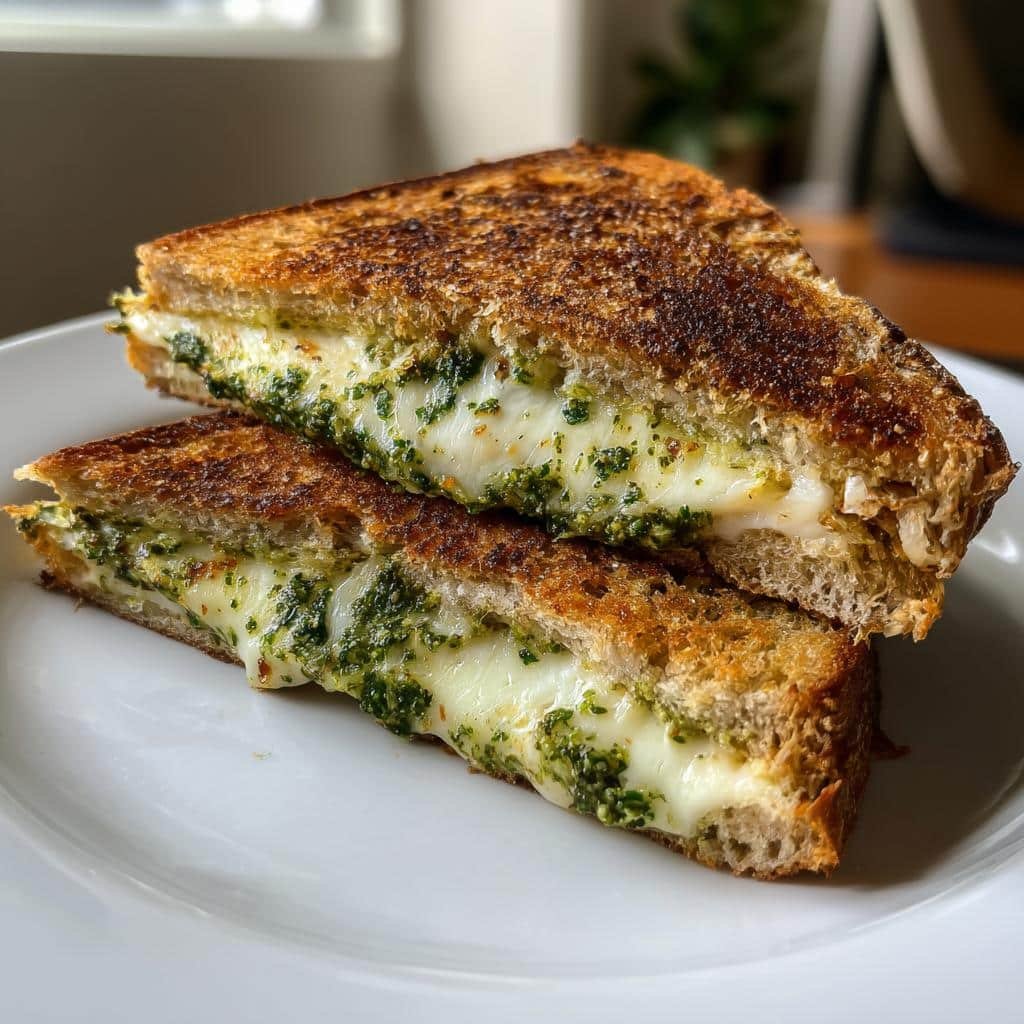 Healthy Pesto Mozzarella Grilled Cheese - detail 1