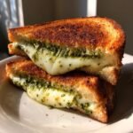 Healthy Pesto Mozzarella Grilled Cheese