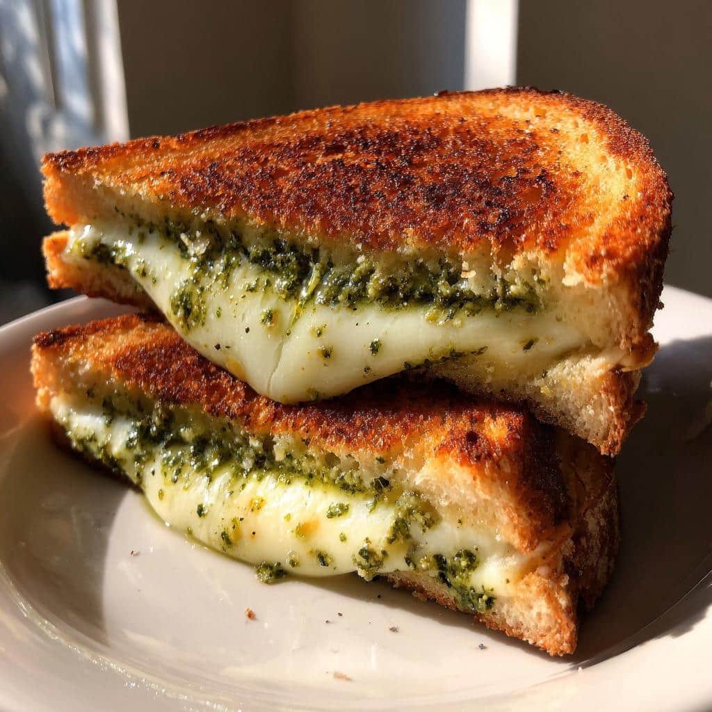 Healthy Pesto Mozzarella Grilled Cheese