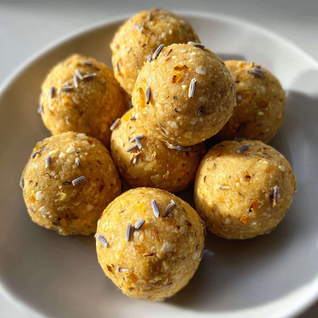 Healthy Quick Lemon Lavender Protein Balls