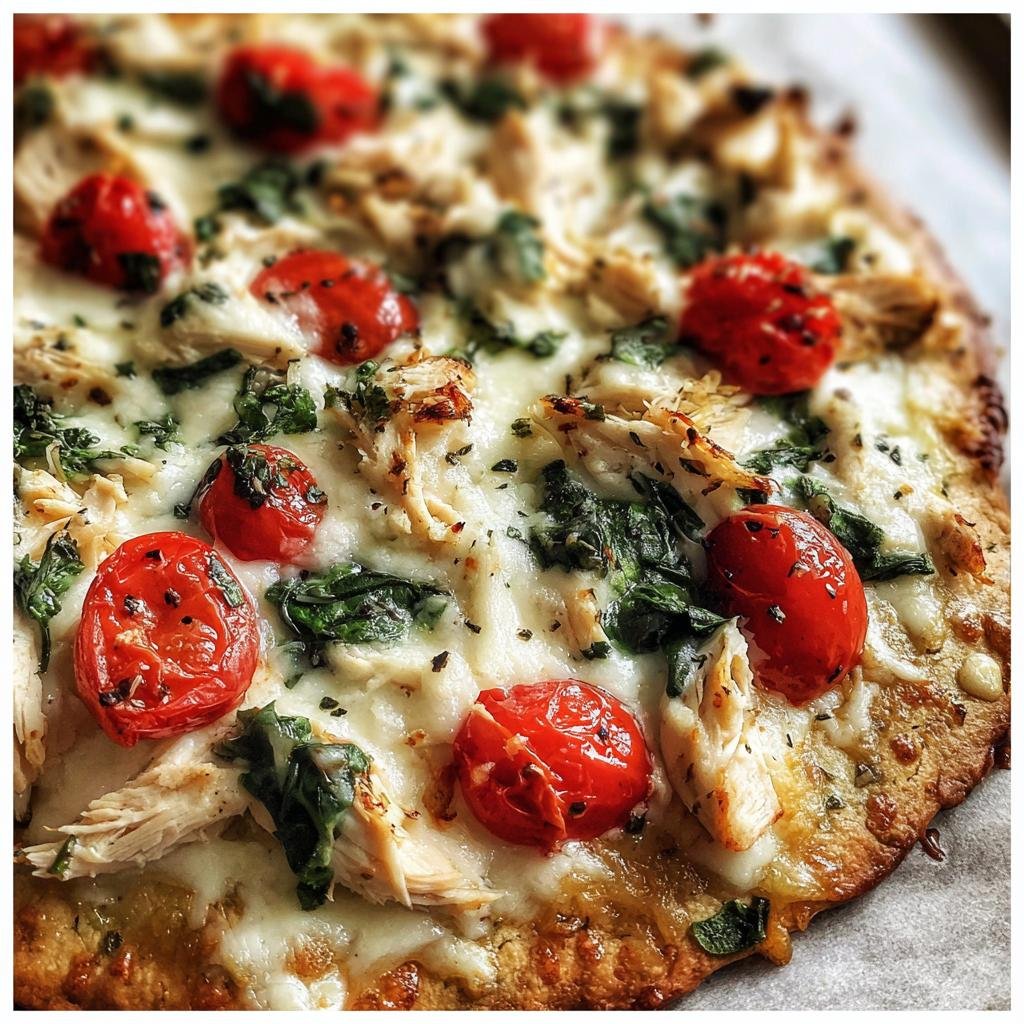 Healthy Roasted Garlic White Chicken Pizza - detail 1