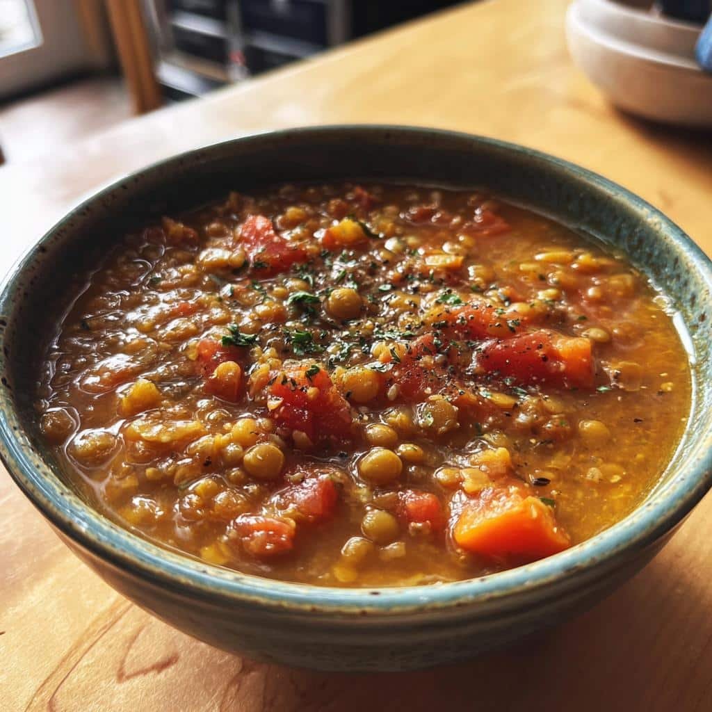 Healthy Slow Cooker Lentil Stew - detail 1
