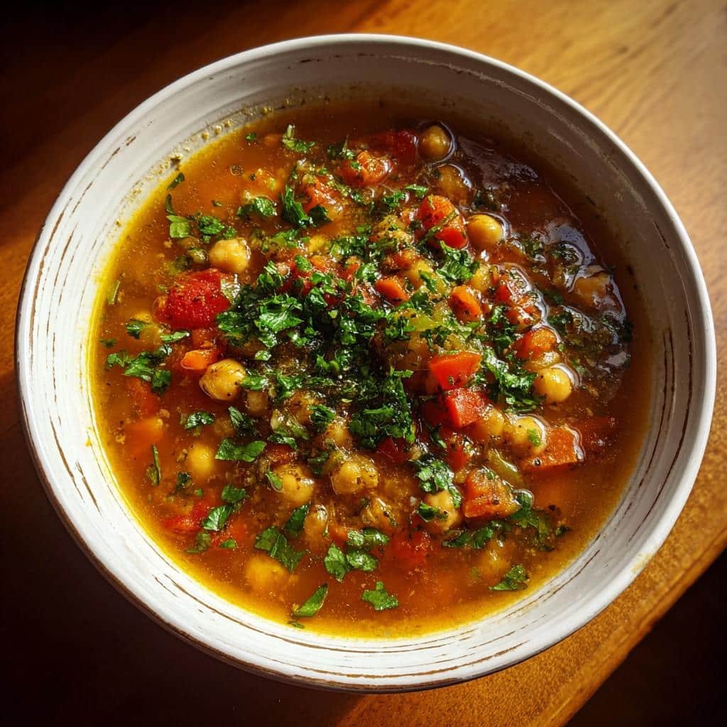 Healthy Slow Cooker Mediterranean Chickpea Stew - detail 1
