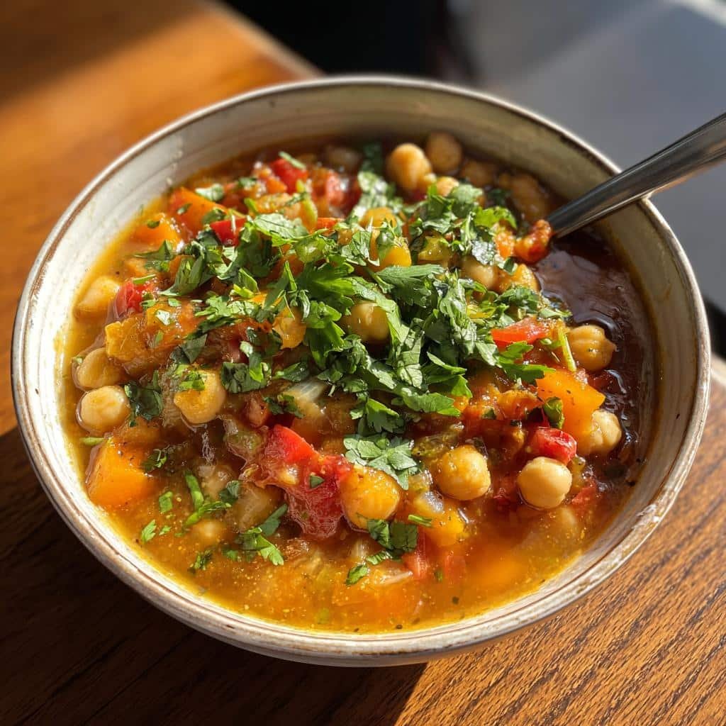 Healthy Slow Cooker Mediterranean Chickpea Stew