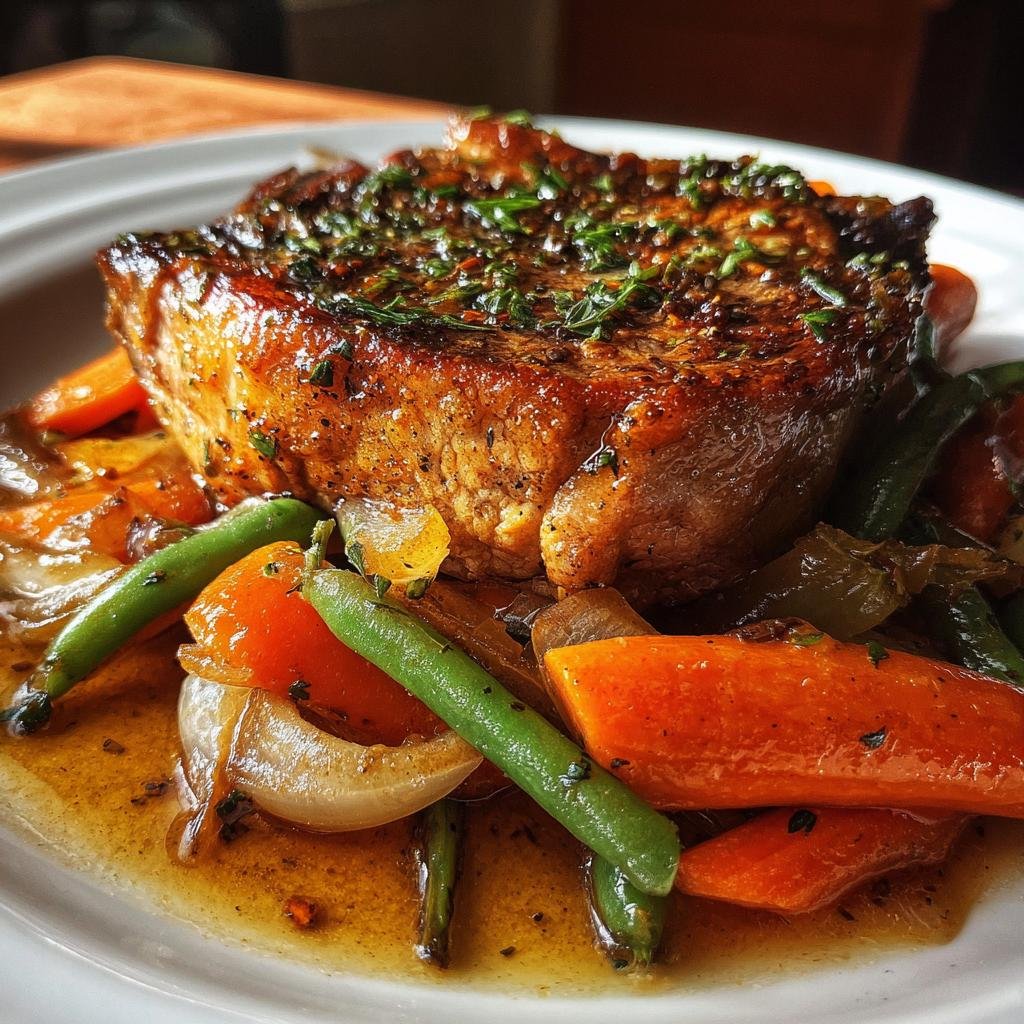 Healthy Slow Cooker Pork Chops and Vegetable - detail 1