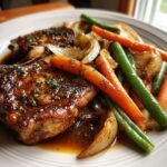 Healthy Slow Cooker Pork Chops and Vegetable
