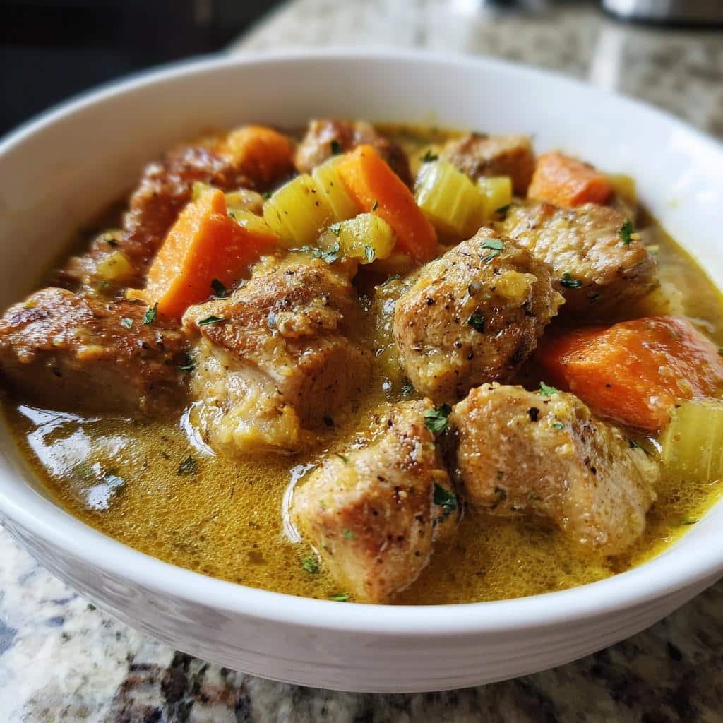 Healthy Slow Cooker Pork Stew - detail 1