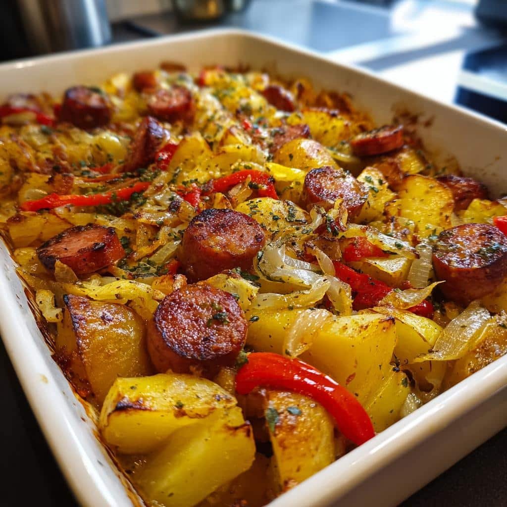 Healthy Smoked Sausage and Potato Bake
