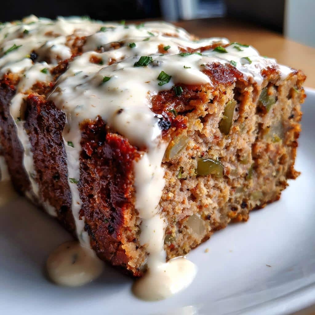 Healthy Smoky Jalapeño Popper Meatloaf with Creamy Ranch Drizzle - detail 1