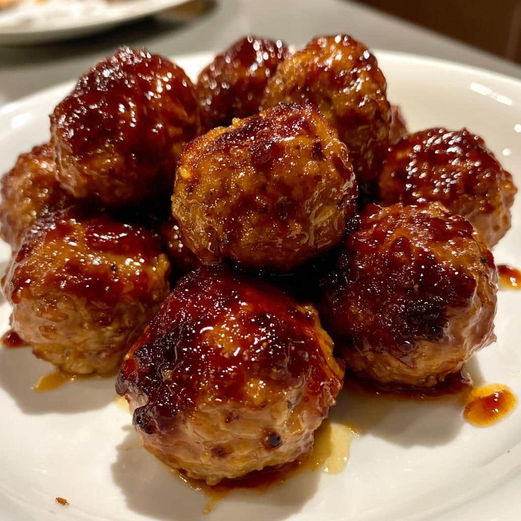 Healthy Spiced Cranberry Bourbon Cocktail Meatballs