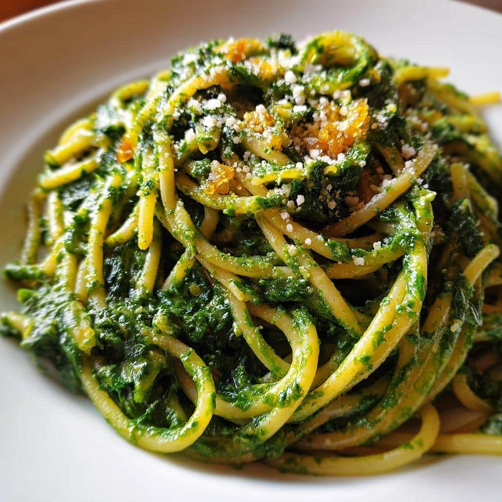 Healthy Spinach Pasta (Fresh Spinach Base Sauce)