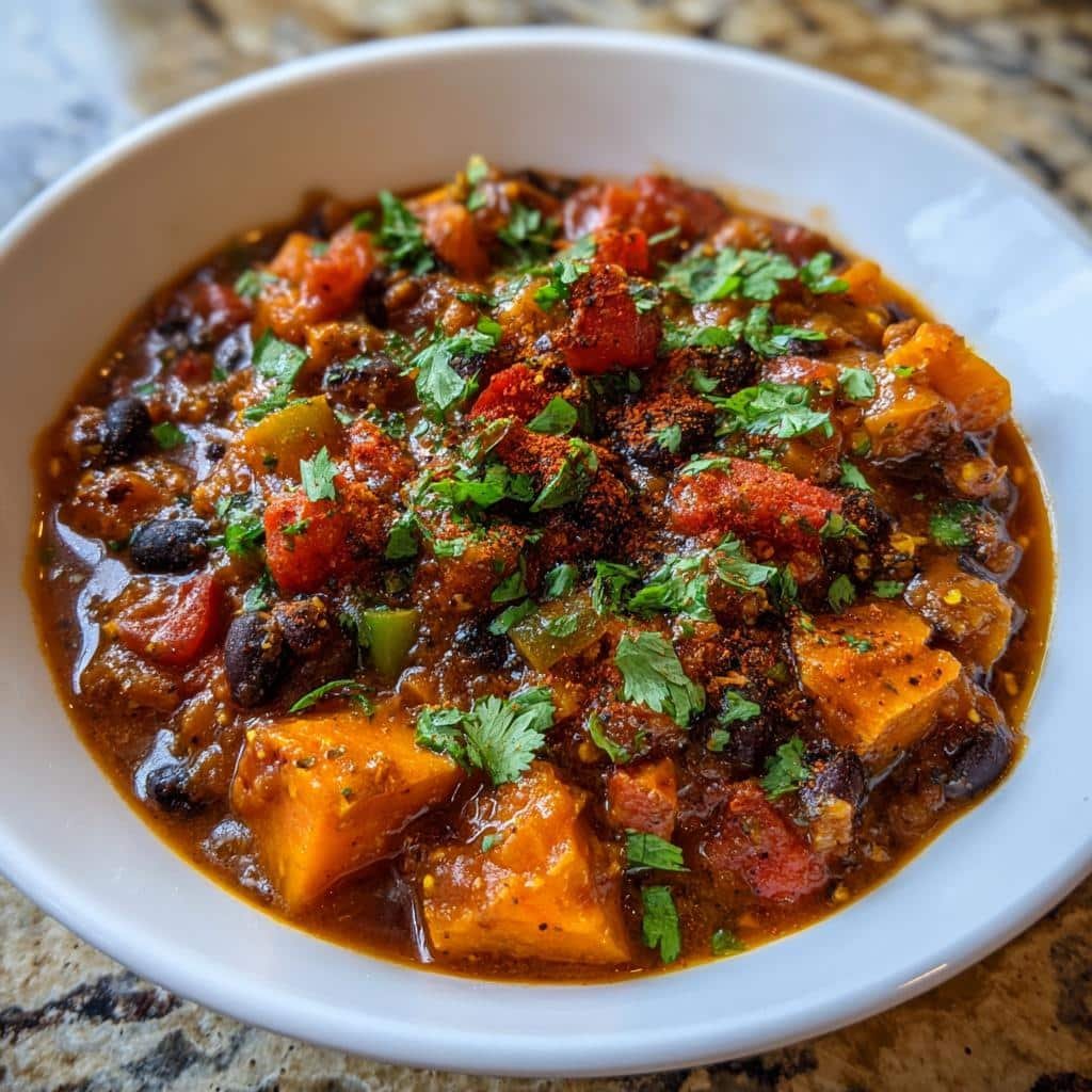 Healthy Sweet Potato & Black Bean Chili