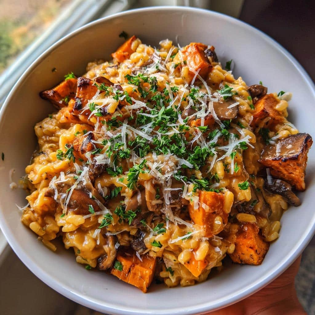 Healthy Sweet Potato & Mushroom Risotto