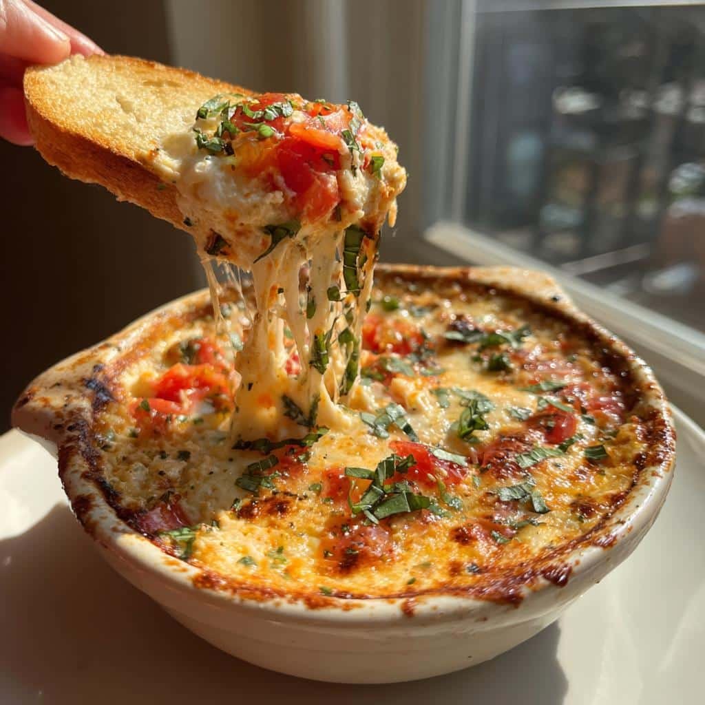 Irresistible Healthy Three-Cheese Tomato Bruschetta Dip in 15 Minutes 4 Healthy Three-Cheese Tomato Bruschetta Dip - detail 1