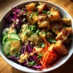 Healthy Tofu Buddha Bowl with Satay Sauce