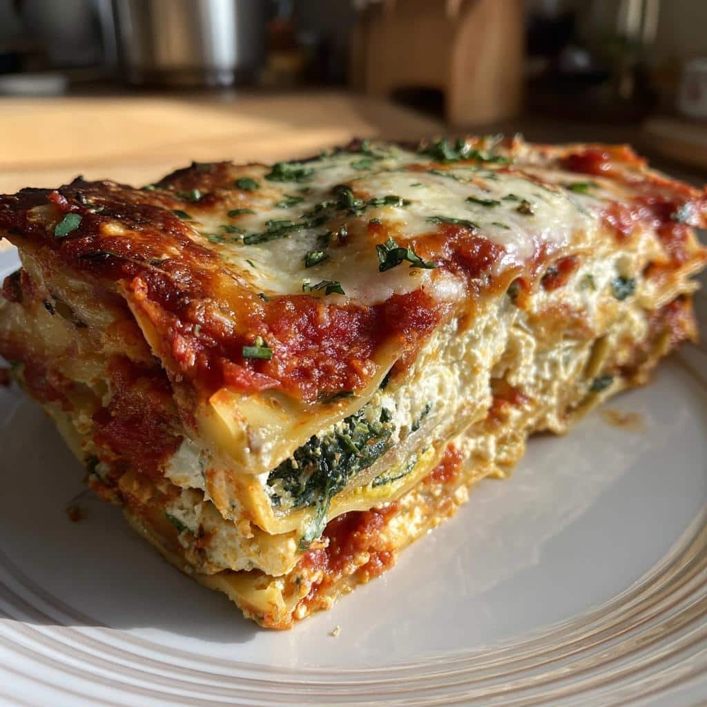 Healthy Tofu Ricotta Vegan Lasagna - detail 1