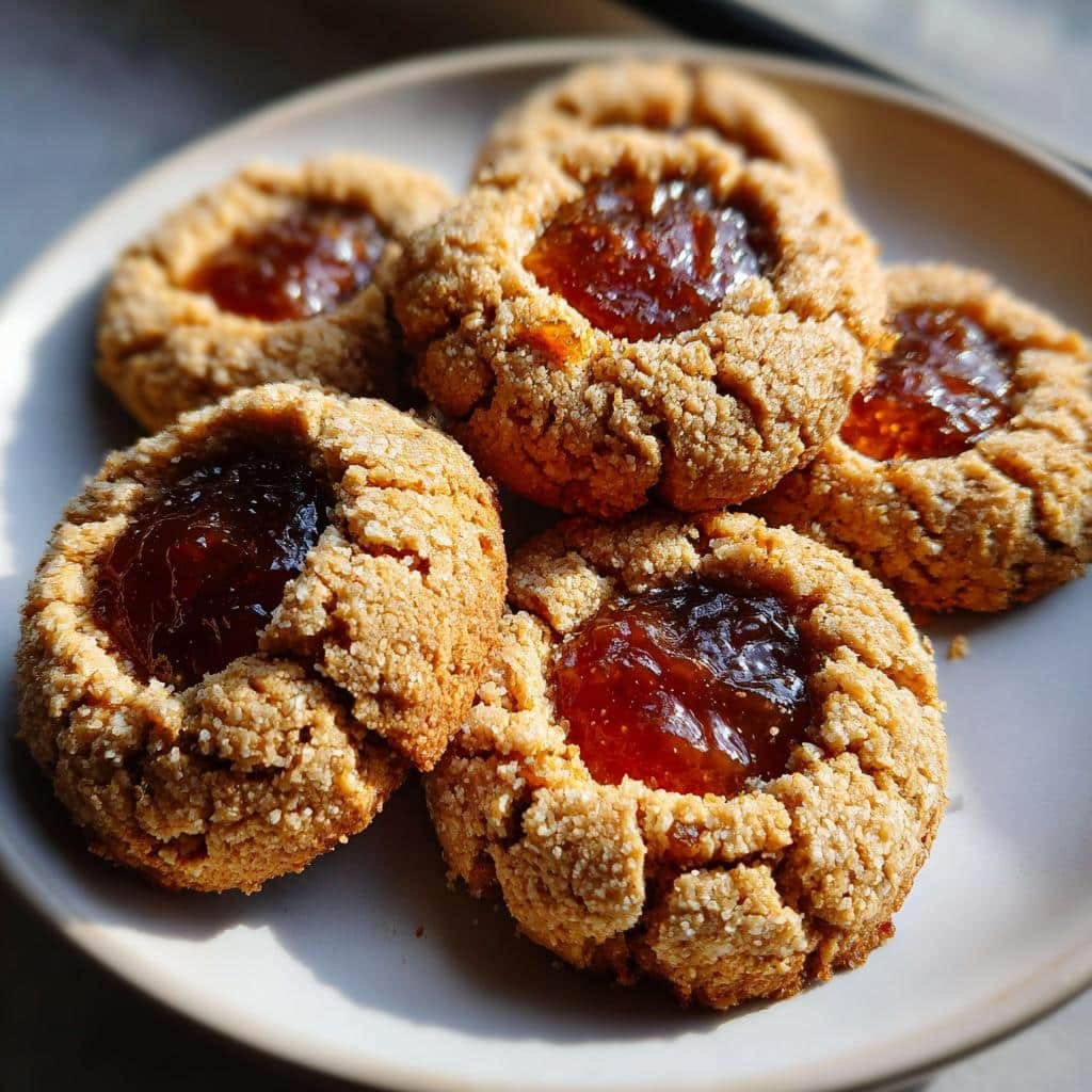 Healthy Twix Thumbprint Cookies