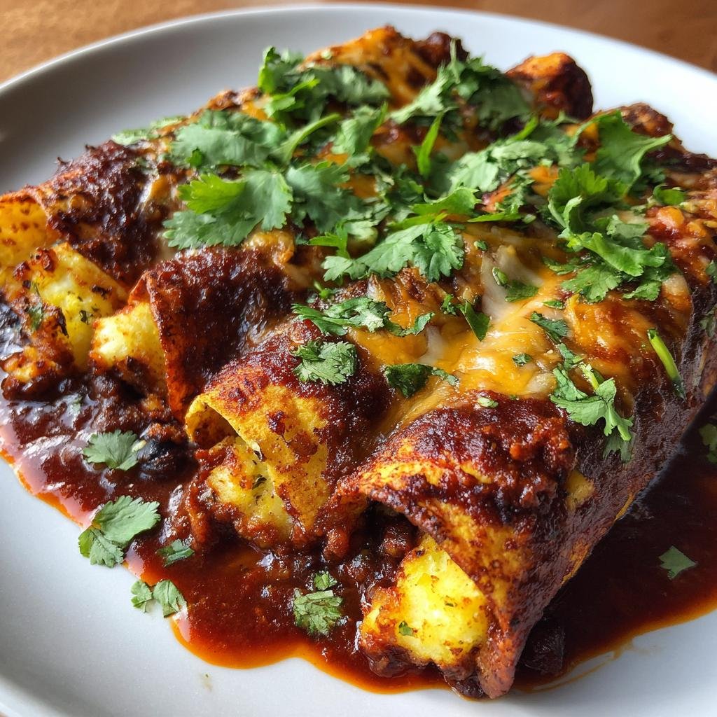 Healthy Vegan Potato & Bean Enchiladas