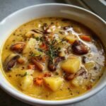Healthy Vegan Potato & Mushroom Soup