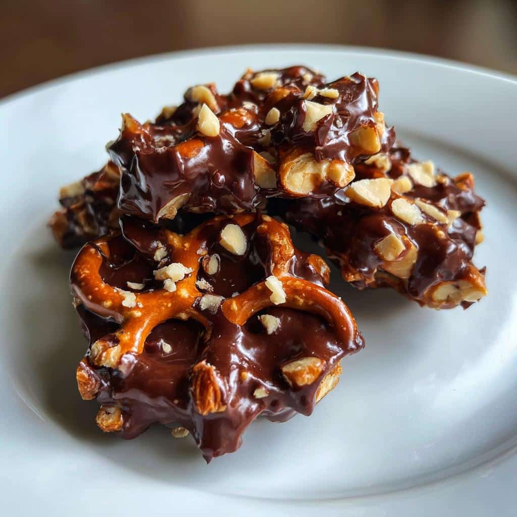 Healthy easy Pretzel Chocolate Clusters - detail 1