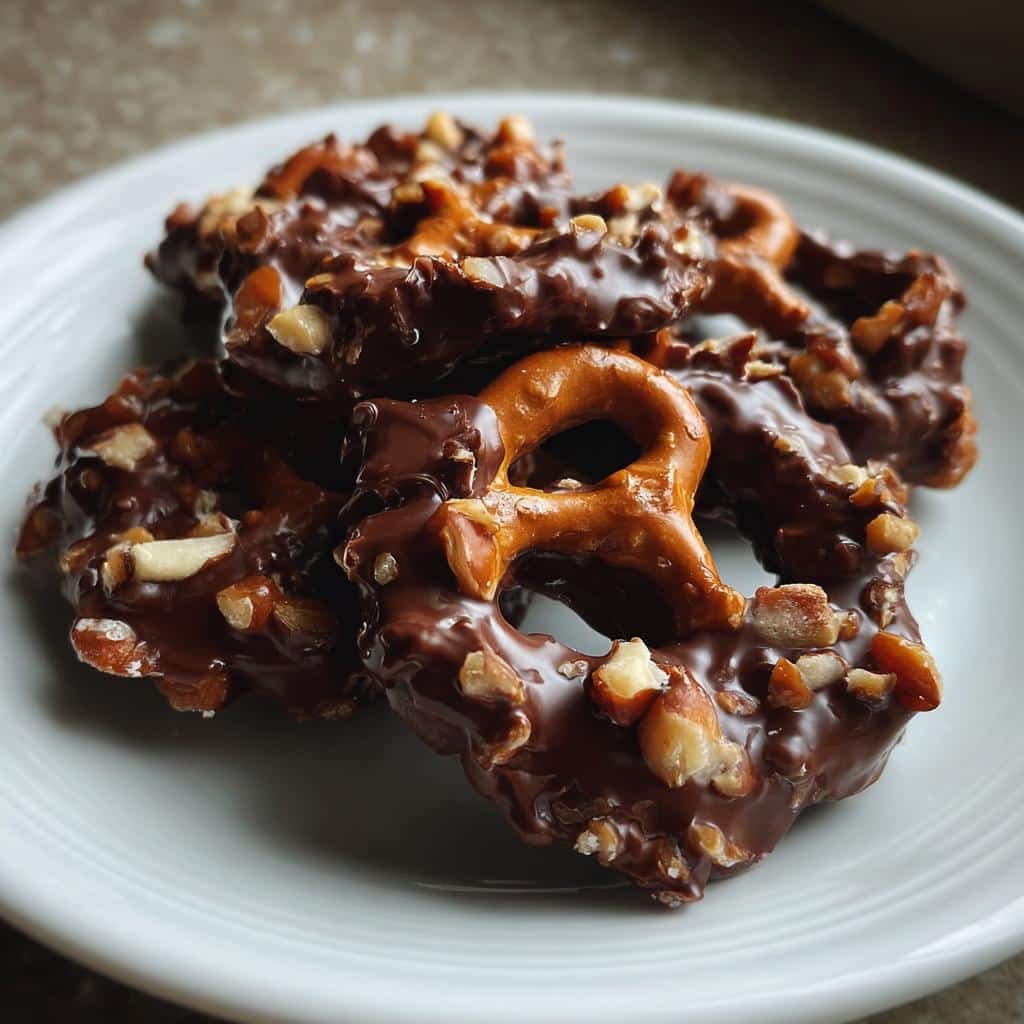 Healthy easy Pretzel Chocolate Clusters
