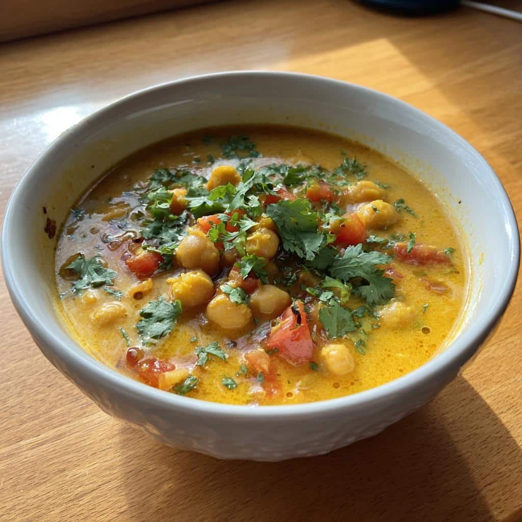Healthy fast Budget Chickpea Curry Soup - detail 1
