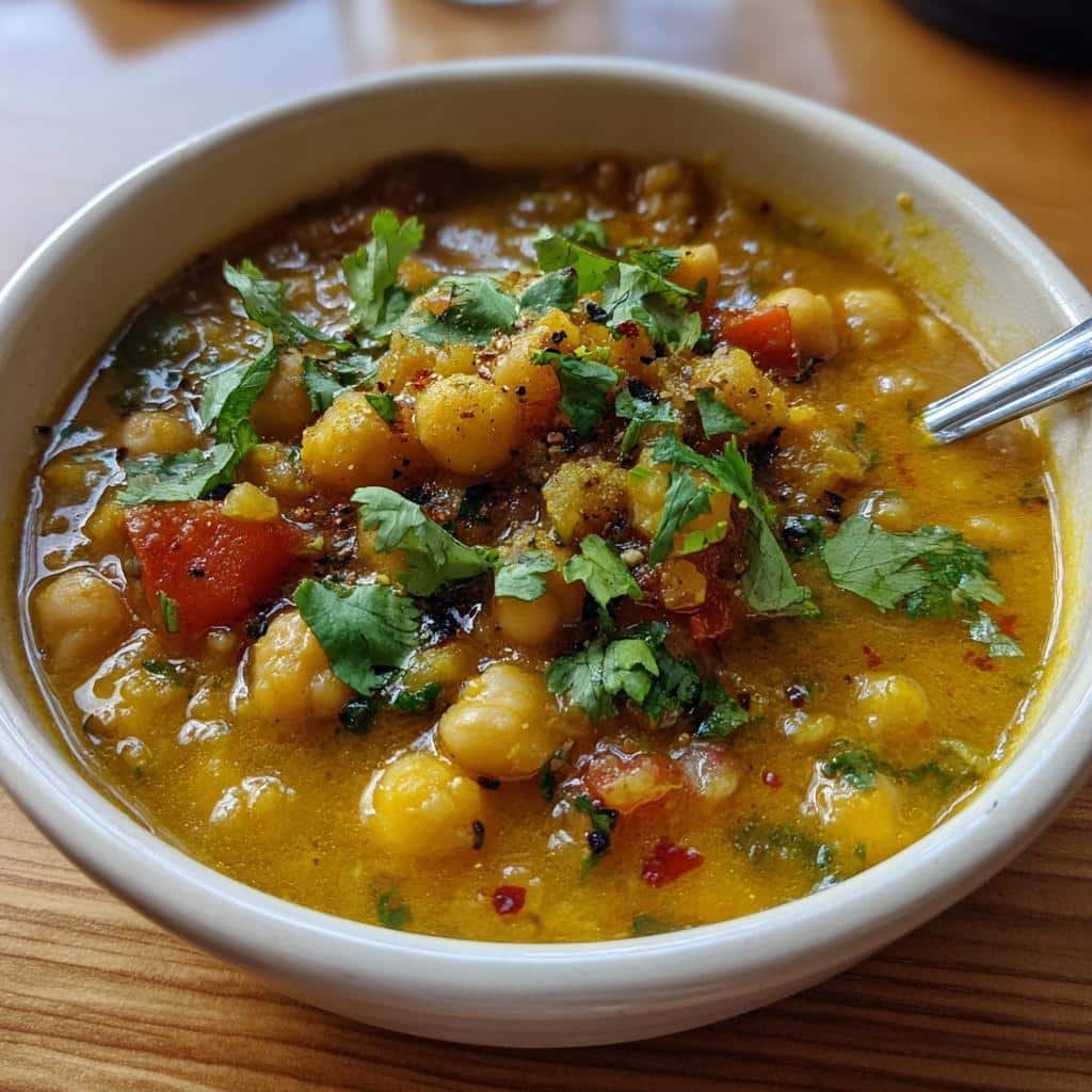 Healthy fast Budget Chickpea Curry Soup