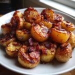 Healthy festive dinner Honey Bacon Roasted Potatoes