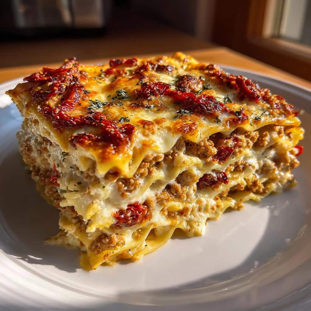 Healthy winter Sun Dried Tomato Lasagna - detail 1