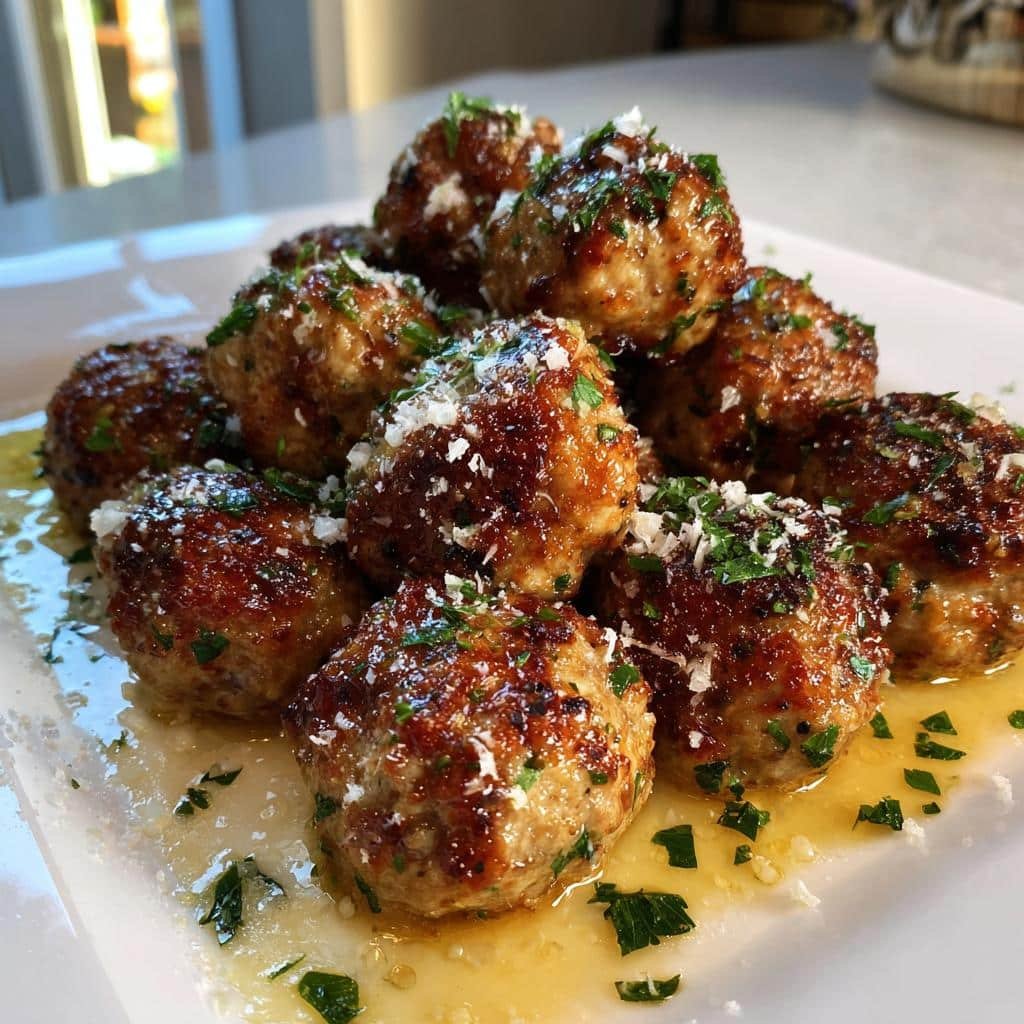 Keto Garlic Butter Parmesan Meatballs - detail 1
