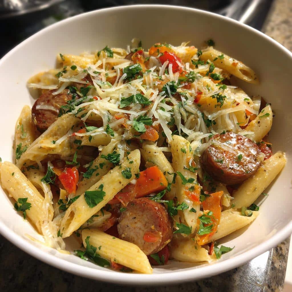 One Pot Smoked Sausage Pasta