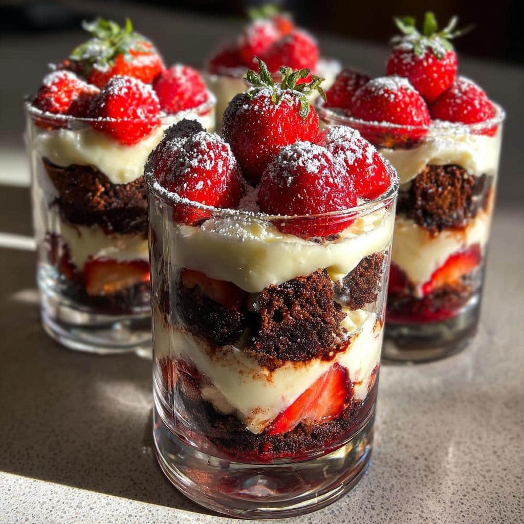 25 Irresistible Red Velvet Cheesecake Brownie Trifle Cups 4 Red Velvet Cheesecake Brownie Trifle Cups - detail 1